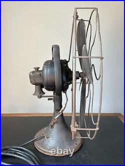 Antique Vintage fan GRAYBAR GE Oscillating 16 large man cave garage mid century