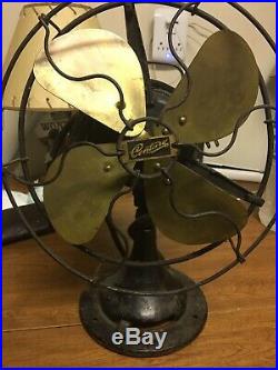 Antique Vtg 1920s Century 10 Electric Fan S2-10 Brass Bladed. WORKS