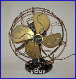 Antique Vtg 1920s Century 10 Electric Fan S2-10 Brass Blades Oscillating Works