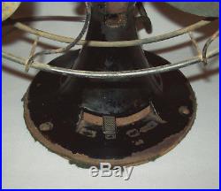 Antique Vtg 20s Emerson 12 Type 29646 Brass Blade Oscillating Electric Fan Work