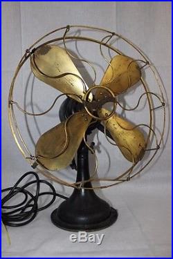 Antique Vtg Brass Oscillating Westinghouse Kitchen Industrial Fan Model 64851-C