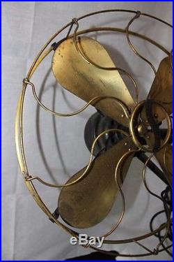 Antique Vtg Brass Oscillating Westinghouse Kitchen Industrial Fan Model 64851-C