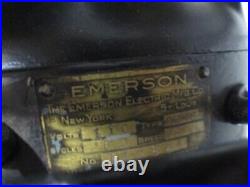 Antique Vtg Emerson Electric Fan 16 Oscillating Brass 6 Blades P-6