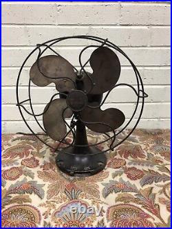Antique Vtg Working Emerson Jr 10 Oscillator Black Fan 110v-60cy