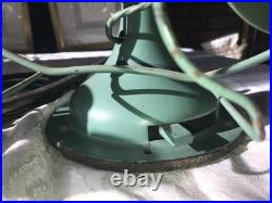 Antique WESTINGHOUSE 315734 A 15 Tall DESK FAN 4 Blade GREEN 3 Speed 15 Pounds