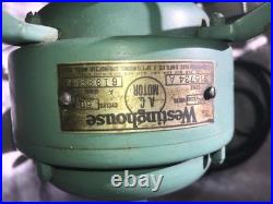 Antique WESTINGHOUSE 315734 A 15 Tall DESK FAN 4 Blade GREEN 3 Speed 15 Pounds