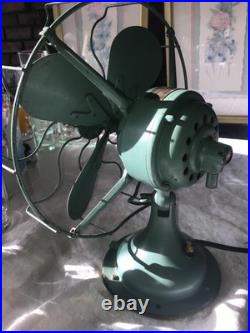 Antique WESTINGHOUSE 315734 A 15 Tall DESK FAN 4 Blade GREEN 3 Speed 15 Pounds