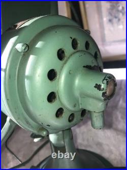Antique WESTINGHOUSE 315734 A 15 Tall DESK FAN 4 Blade GREEN 3 Speed 15 Pounds