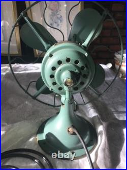 Antique WESTINGHOUSE 315734 A 15 Tall DESK FAN 4 Blade GREEN 3 Speed 15 Pounds