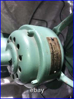 Antique WESTINGHOUSE 315734 A 15 Tall DESK FAN 4 Blade GREEN 3 Speed 15 Pounds