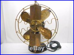 Antique WESTINGHOUSE Brass 12 VANE Oscillating Fan RARE & Collectible
