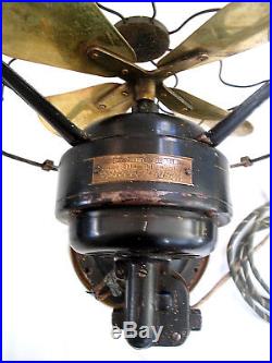 Antique Western Electric 12 Brass Blade Osculating 3 Speed Fan