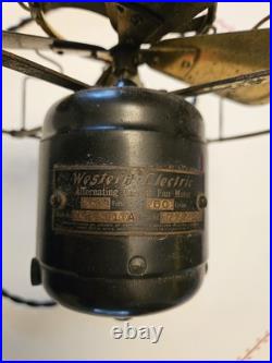 Antique Western Electric 8 All Brass Desk Fan