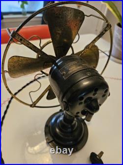 Antique Western Electric 8 All Brass Desk Fan