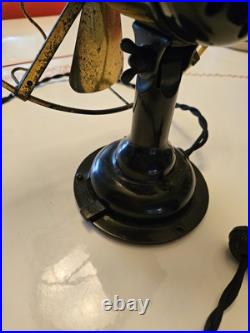 Antique Western Electric 8 All Brass Desk Fan