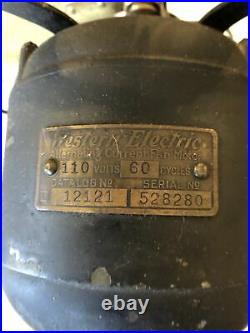 Antique Western Electric Fan Brass Color Blades 1910 3 Speed Oscilate