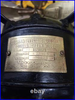 Antique Western Electric Victor A. C. 12 Brass Table Fan RUNS Style 107990