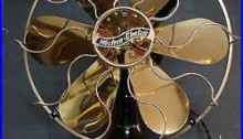 Antique Western Electric fan, 12 inch brass blades and cage