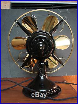 Antique Western Electric fan, 12 inch brass blades and cage