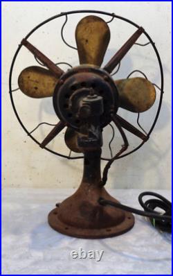 Antique Westinghouse 12 Brass 4 Blade Fan 3 Speed For Restoration Working