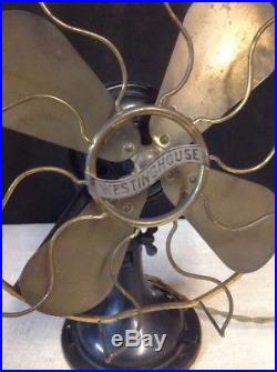 Antique Westinghouse 164848 B 12 Brass Fan Blade & Cage
