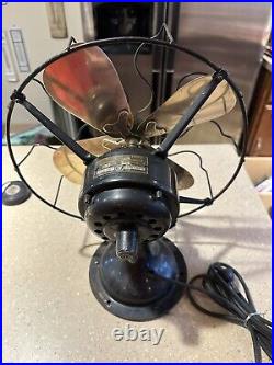 Antique Westinghouse 315734 12 Desk Fan 4 Brass Blade 3 Speed
