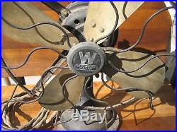 Antique Westinghouse 4 Brass Bladed oscillating 3 Speed Fan style 164848G