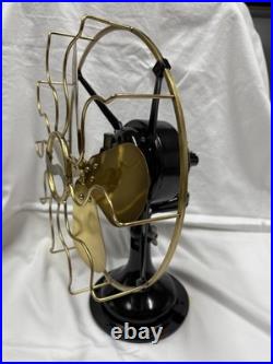 Antique Westinghouse Brass 4 Blade & Cage Desk Top Table Fan-Ready for a Motor