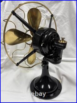 Antique Westinghouse Brass 4 Blade & Cage Desk Top Table Fan-Ready for a Motor