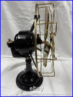 Antique Westinghouse Brass 4 Blade & Cage Desk Top Table Fan-Ready for a Motor