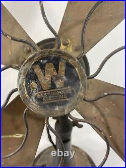 Antique Westinghouse Brass 4 Blade Fan Type 64851 G Working