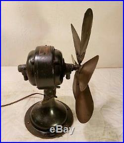 Antique Westinghouse Brass 6 Blade 12 Fan Missing Cage Working COOL