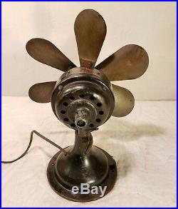 Antique Westinghouse Brass 6 Blade 12 Fan Missing Cage Working COOL