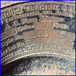 Antique Westinghouse Electric Ceiling Fan Motor Style No. 115725 Circa 1913