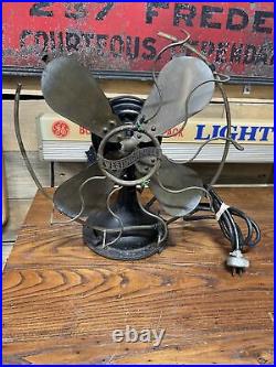 Antique Westinghouse Electric Fan 12 Brass Blades & Cage Centrifugal Start