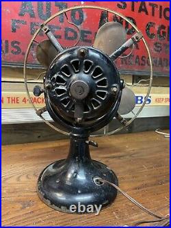 Antique Westinghouse Electric Fan 12 Tank Motor Brass Cage & Blades Works