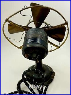 Antique Westinghouse Electric Fan 4 Brass Blade Model 98926a #207347 Untested