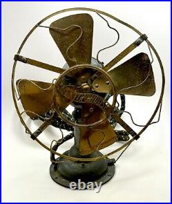 Antique Westinghouse Electric Fan 4 Brass Blade Model 98926a #207347 Untested