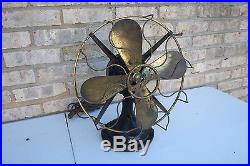 Antique Westinghouse Electric Fan, Brass Blades & Cage, 12, Pat'd 1910