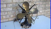 Antique Westinghouse Electric Fan, Brass Blades & Cage, 12, Pat