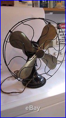 Antique Westinghouse Electric Table Fan Brass Blade Vintage 17 Cage 3 Speed