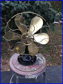 Antique Westinghouse Fan Circa 1914 Brass Blade And Cage 164864D Nice
