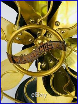 Antique Westinghouse Fan Model 315734A Brass Blade Fan 16