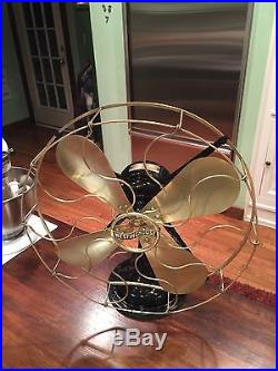 Antique Westinghouse Fan Rare 16 Brass Blade And Cage Ca. 1910 Model 162631