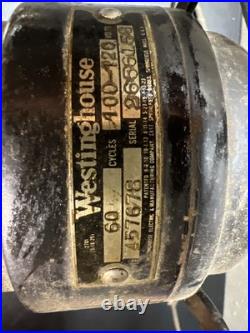 Antique Westinghouse Metal Oscillating Fan TESTED 457678A 1920's Antique Westinghouse Metal Oscillating Fan TESTED 457678A 1920's