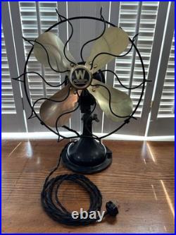 Antique Westinghouse Oscillating Fan withBrass Blades Style 164848G Works Perfect