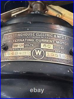 Antique Westinghouse Oscillating Fan withBrass Blades Style 164848G Works Perfect