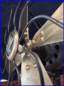 Antique Westinghouse Oscillating Fan withBrass Blades Style 164848G Works Perfect