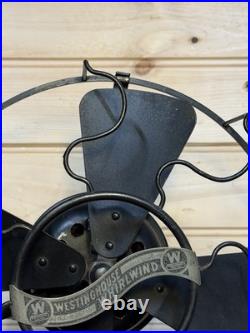 Antique Westinghouse Whirlwind Desk Fan Black Model 253468 Working 4 Blade 8