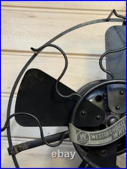 Antique Westinghouse Whirlwind Desk Fan Black Model 253468 Working 4 Blade 8